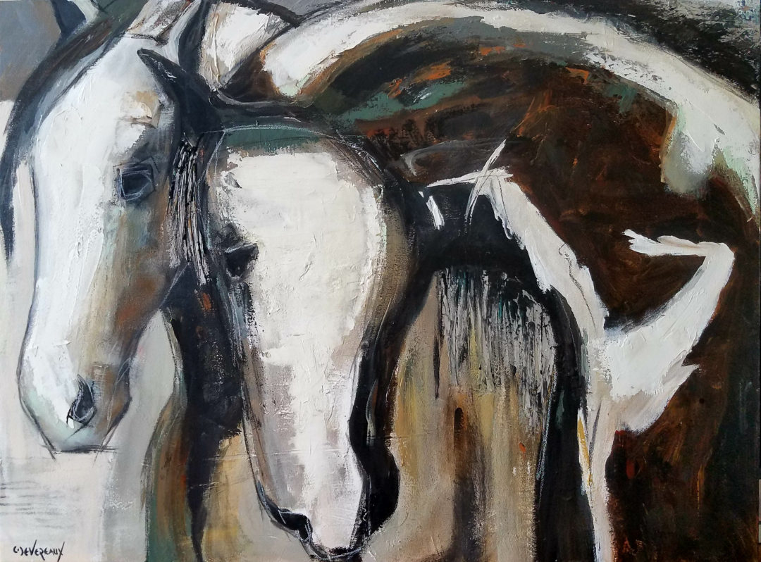 ‘Hope’ Acrylic painting with charcoal, plaster, ink on canvas by artist