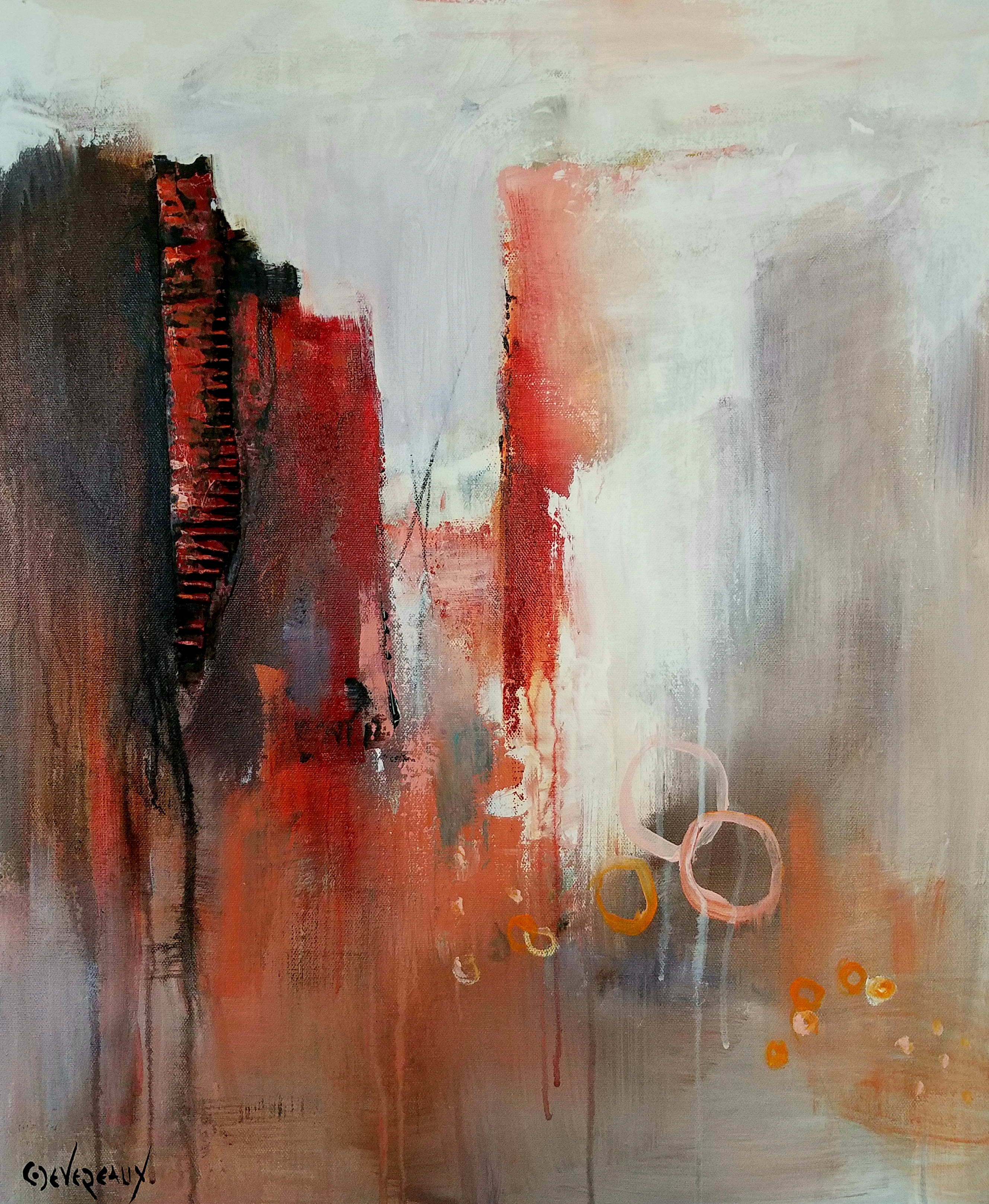 'Calling' Contemporary Abstract Modern City Painting by Cher Devereaux
