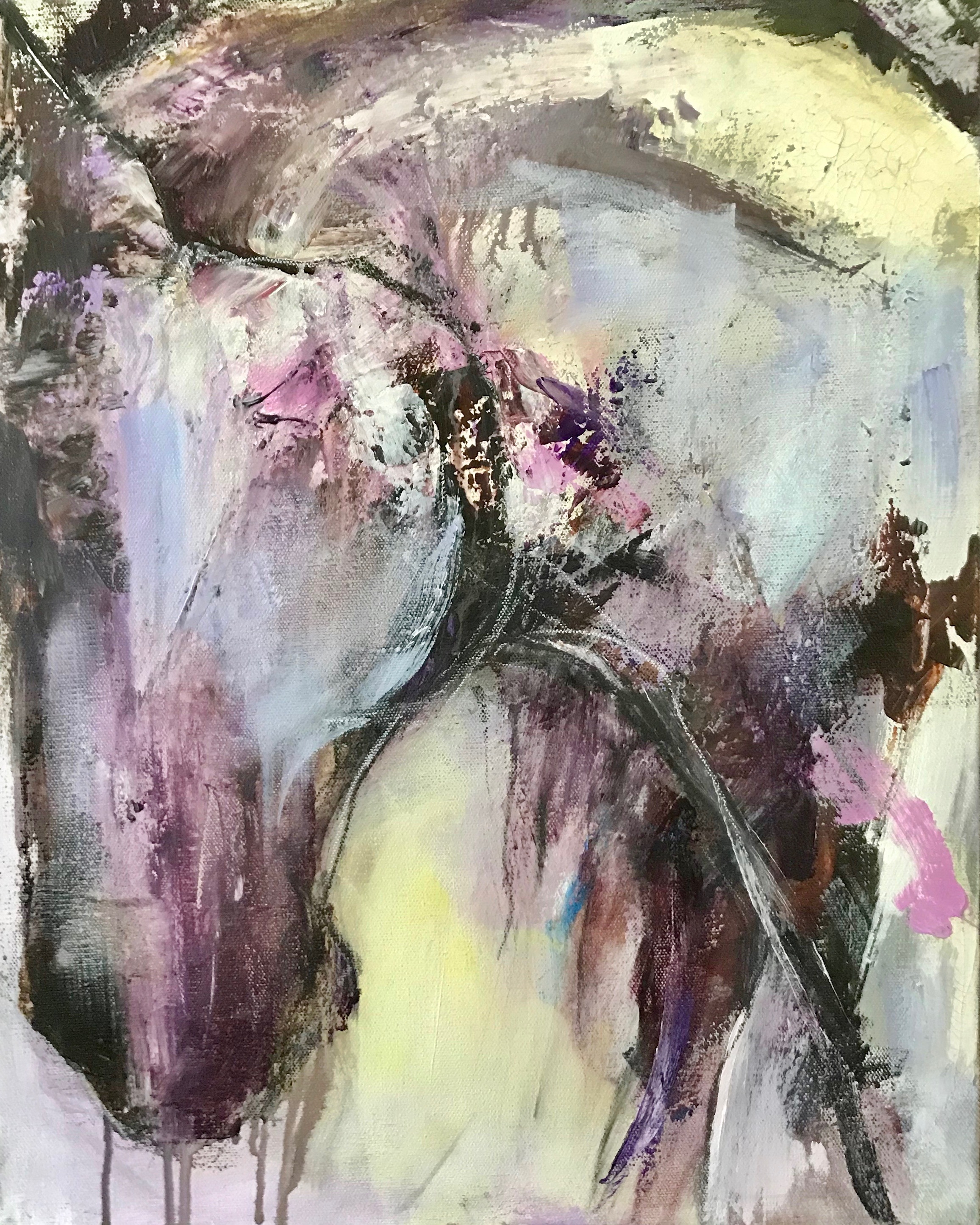 'Violet Vibes' 20x24 in  contemporary modern equine, horse painting by Cher Devereaux on stretched canvas.