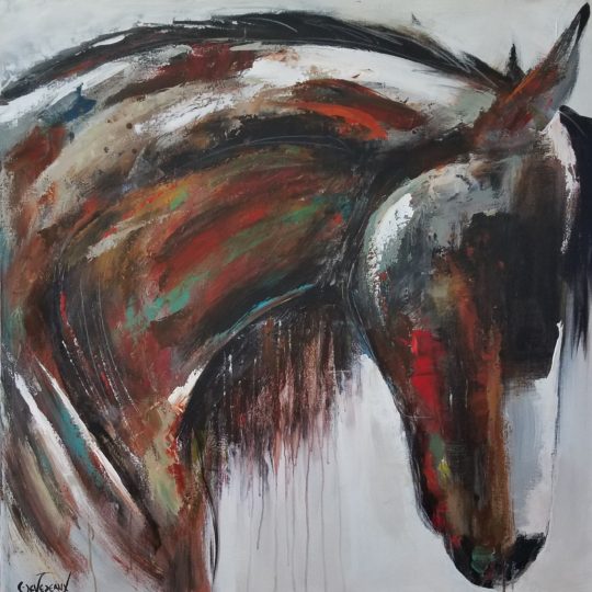 'Strength' contemporary horse, equine painting by Cher Devereaux